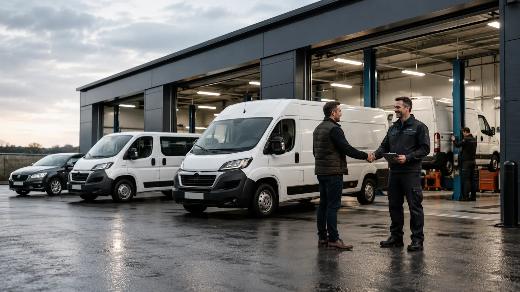 Commercial vehicles representing van and fleet workshop enquiries
